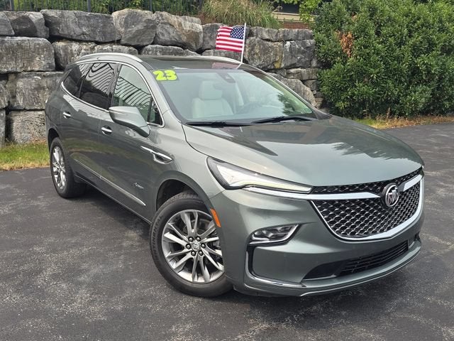 2023 Buick Enclave Avenir in Sage Metallic — front three-quarter view