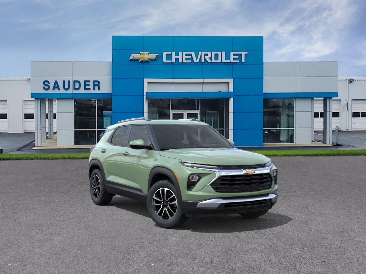 2026 Chevrolet Trailblazer LT in Cacti Green — front three-quarter view