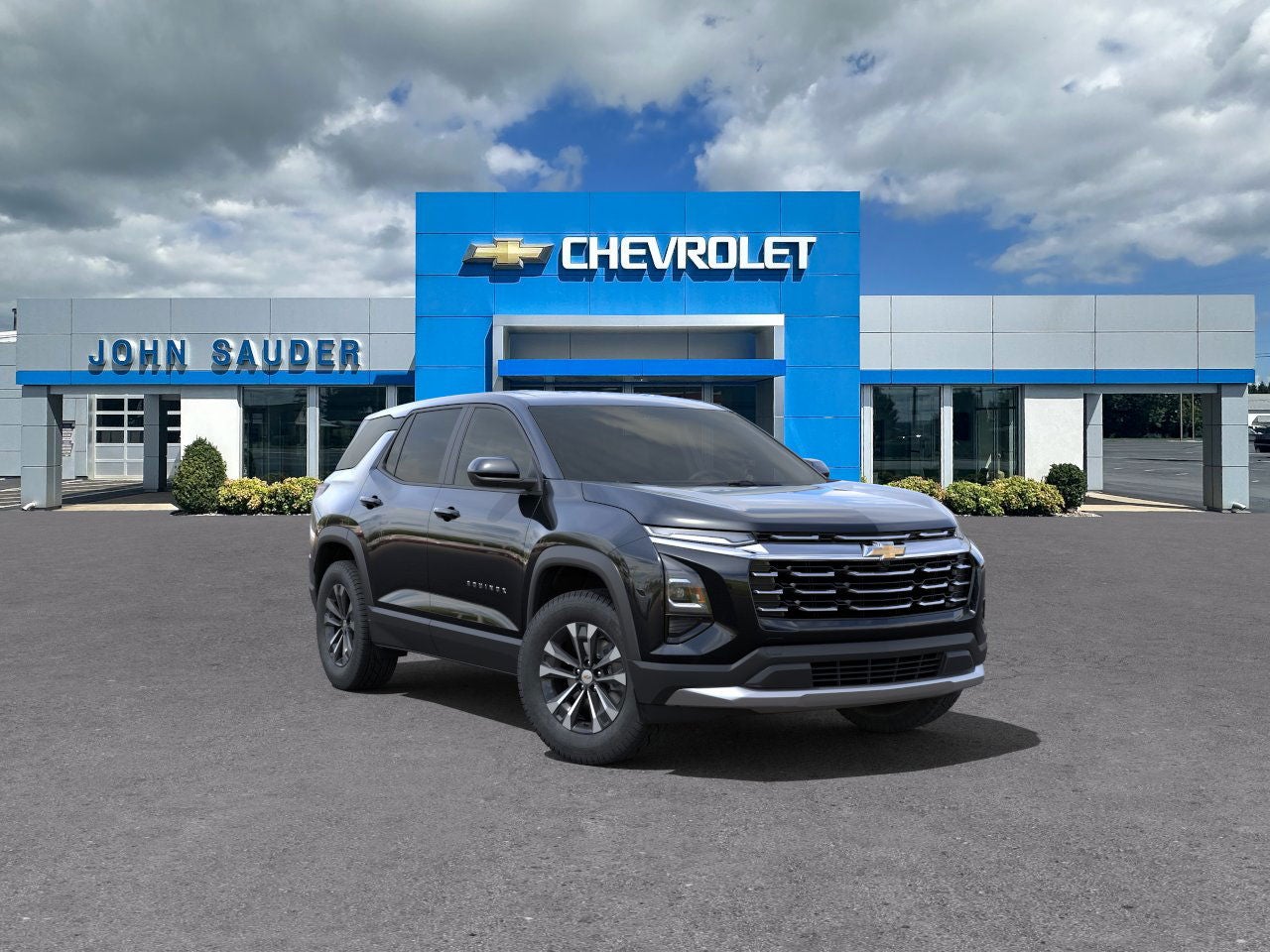 2026 Chevrolet Equinox LT in Mosaic Black Metallic — front three-quarter view